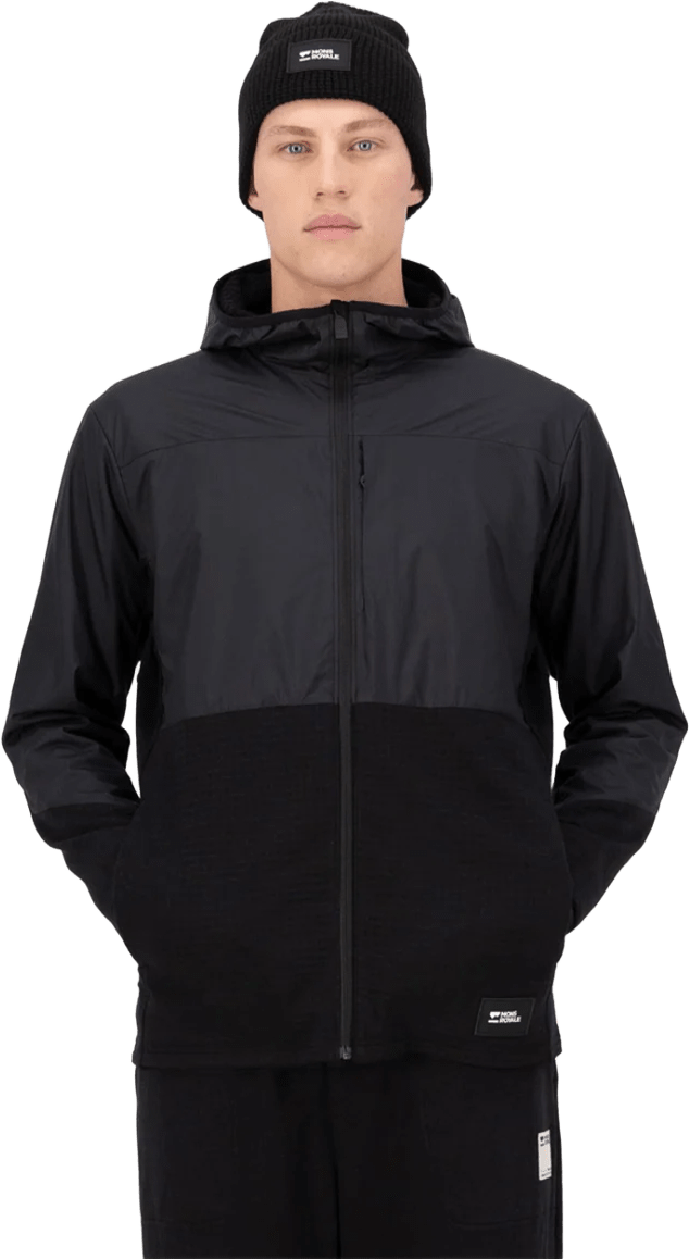 Mons Royale Offgrid Merino Fleece Wind Jacket Mens Black