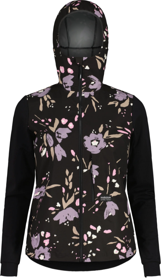 Maloja SennesM. Printed Hybrid Softshell Jacket Womens Deep Black Brushflower