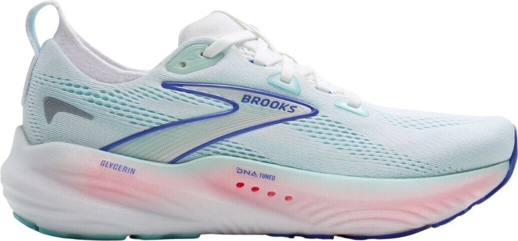 Brooks Glycerin 22 Wide Womens White/Limpet Shell/Amparo Blue