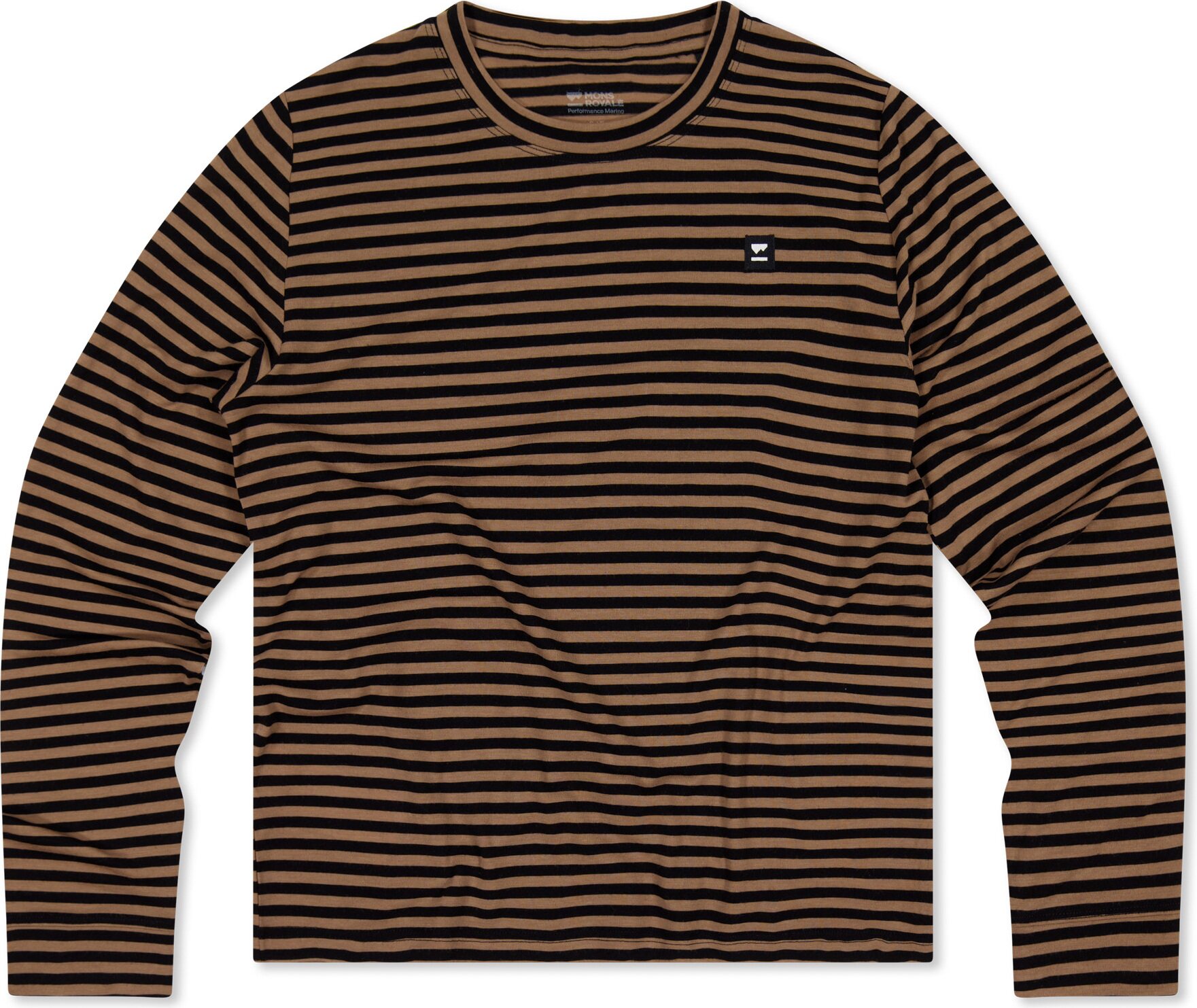 Mons Royale Icon Merino Long Sleeve Womens MR Stripe Toffee