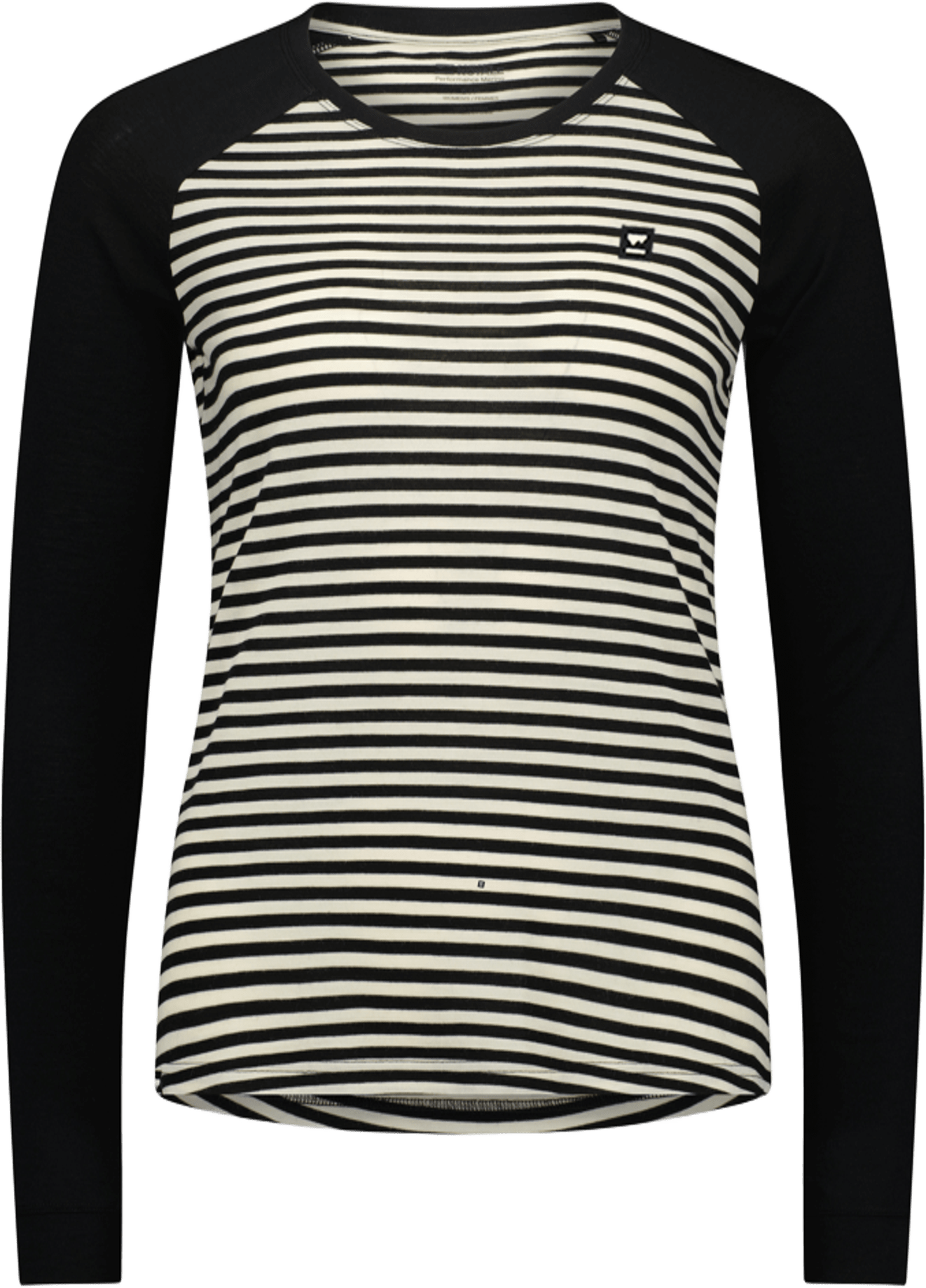 Mons Royale Icon Merino Raglan Long Sleeve Womens MR Stripe / Black