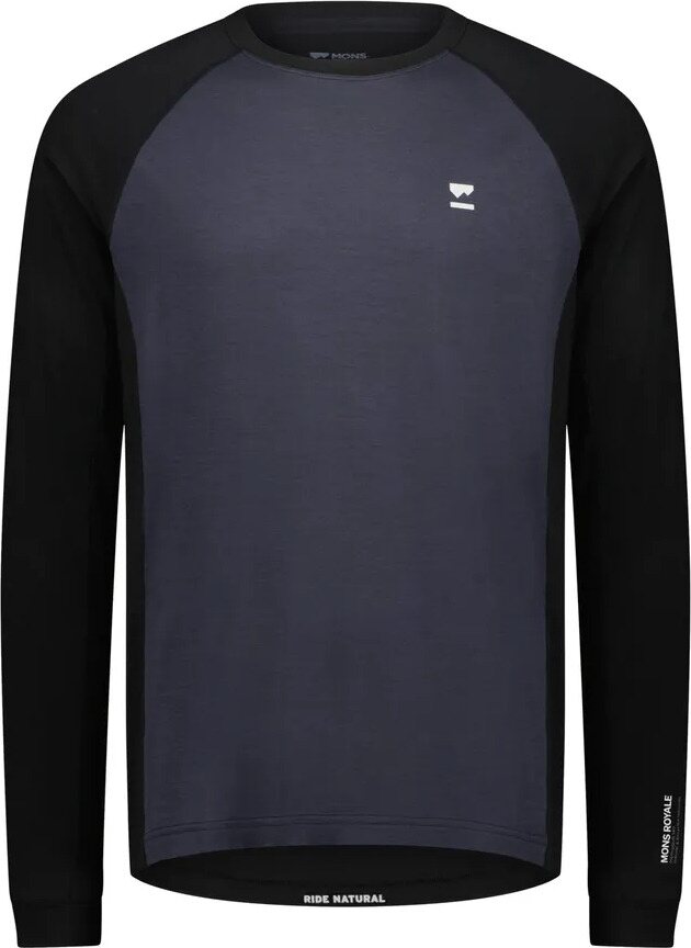 Mons Royale Tarn Merino Long Sleeve Mens 9 Iron / Black