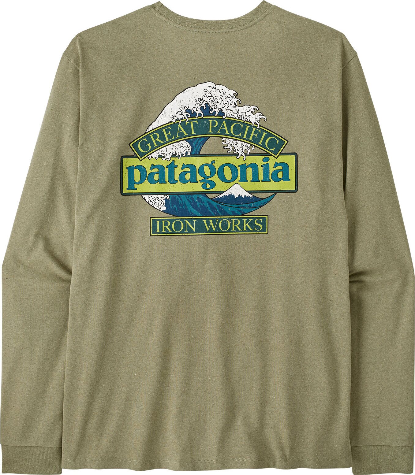 Patagonia Long-Sleeved Great Waves Responsibili-Tee Mens Gumtree Green