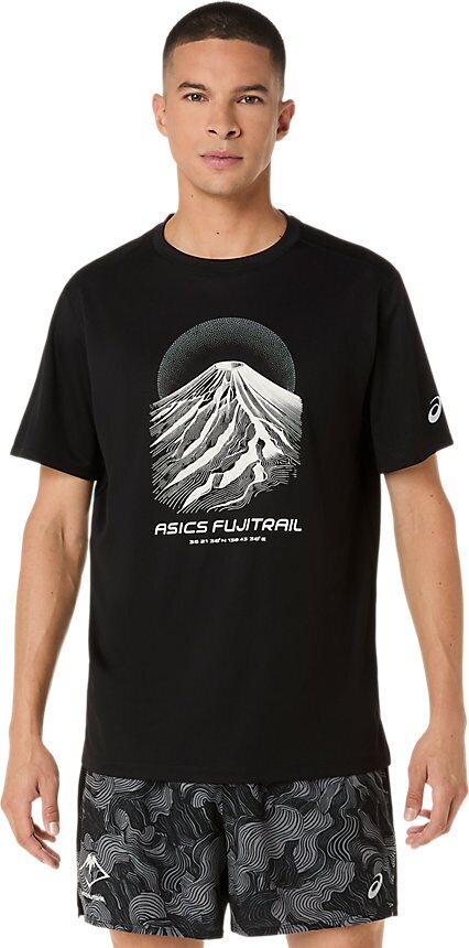 Asics Fujitrail Logo Short Sleeve Top Mens Performance Black / Cream / Carbon