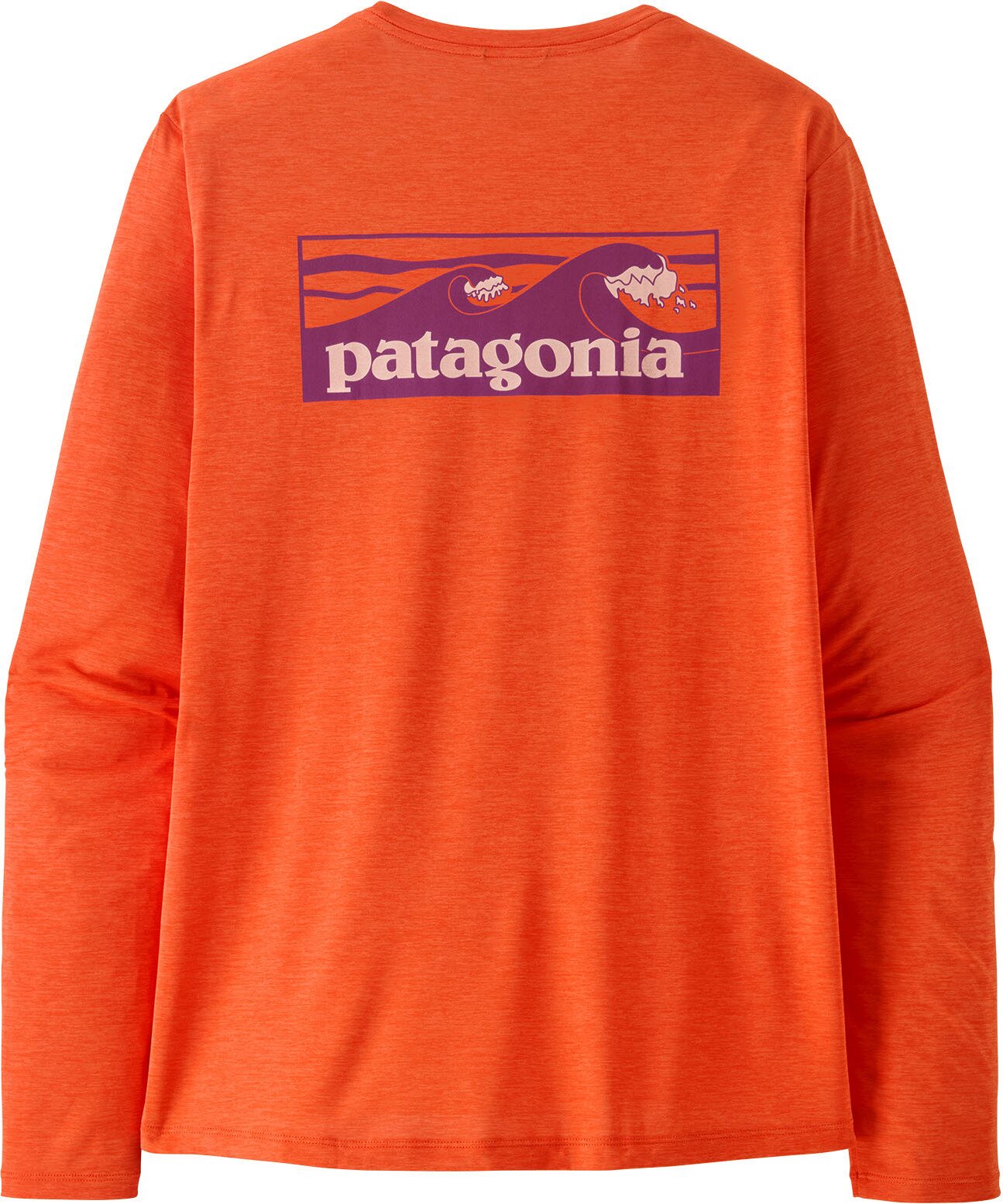 Patagonia Long-Sleeved Cap Cool Daily Shirt Mens - Boardshort Logo Orange Peel - Light Orange Peel X-Dye