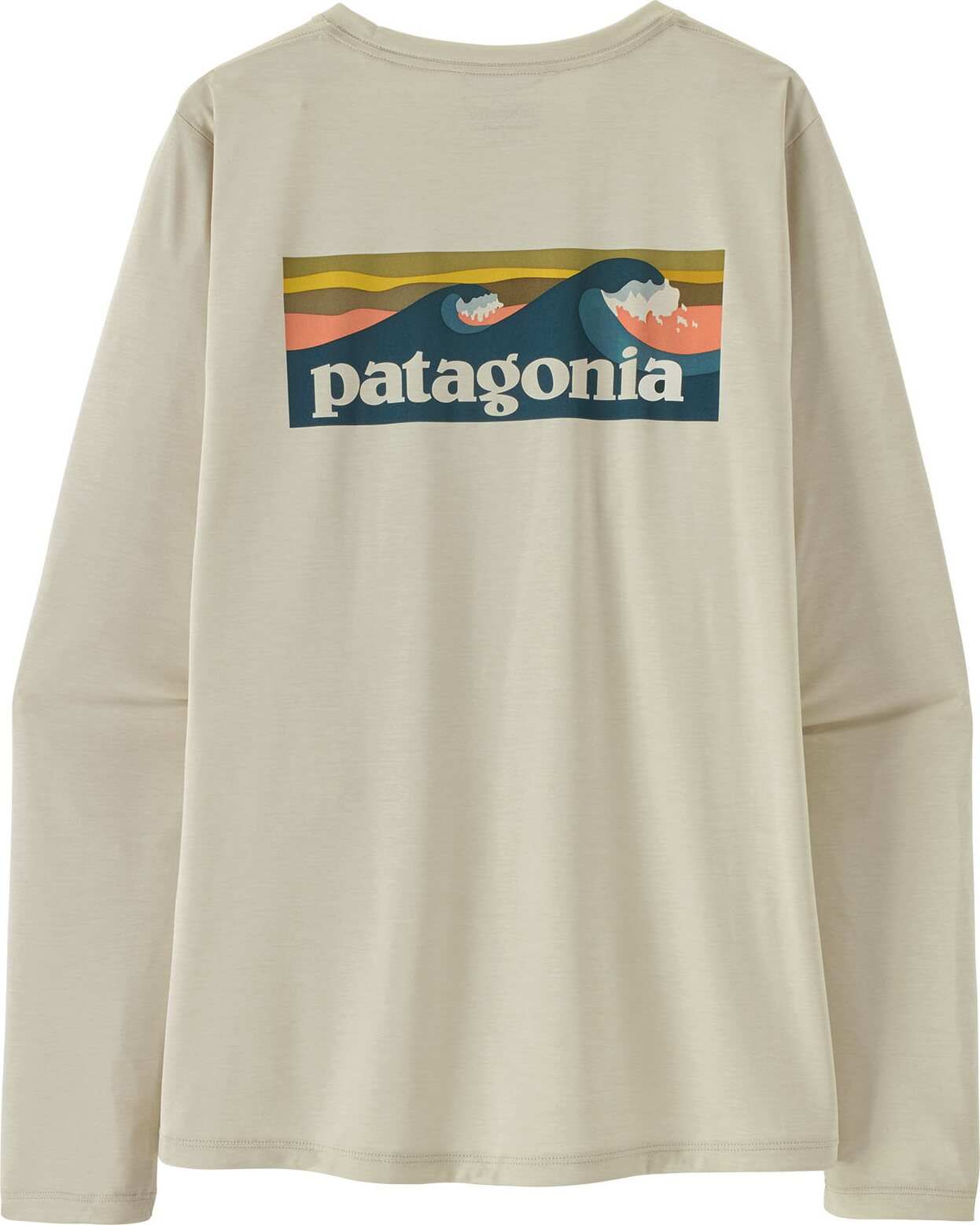 Patagonia Long-Sleeved Cap Cool Daily Shirt Womens - Boardshort Logo Dyno White