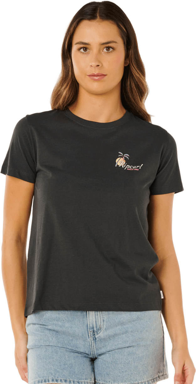 Rip Curl Tide Line Standard Tee Womens Washed Black