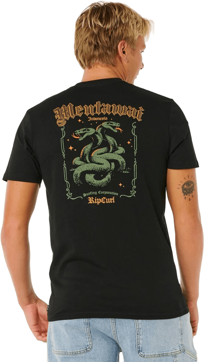 Rip Curl Desti Animal Tee Mens Black
