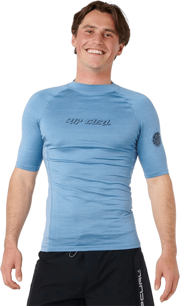 Rip Curl Dawn Patrol UPF Perf Short Sleeve Mens Faded Denim