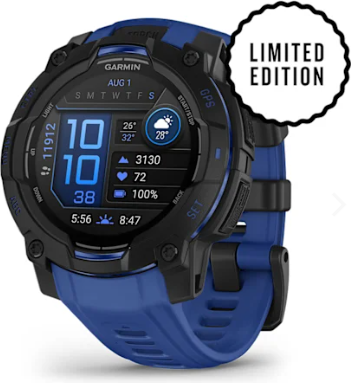 Garmin Instinct 3 Amoled 45mm Black with Bolt Blue/Black Band (Limited Edition)