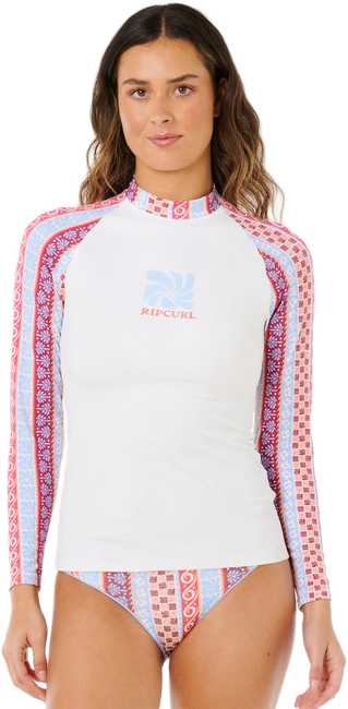 Rip Curl Coastal Instinct UPF Long Sleeve Rash Vest Womens Multico