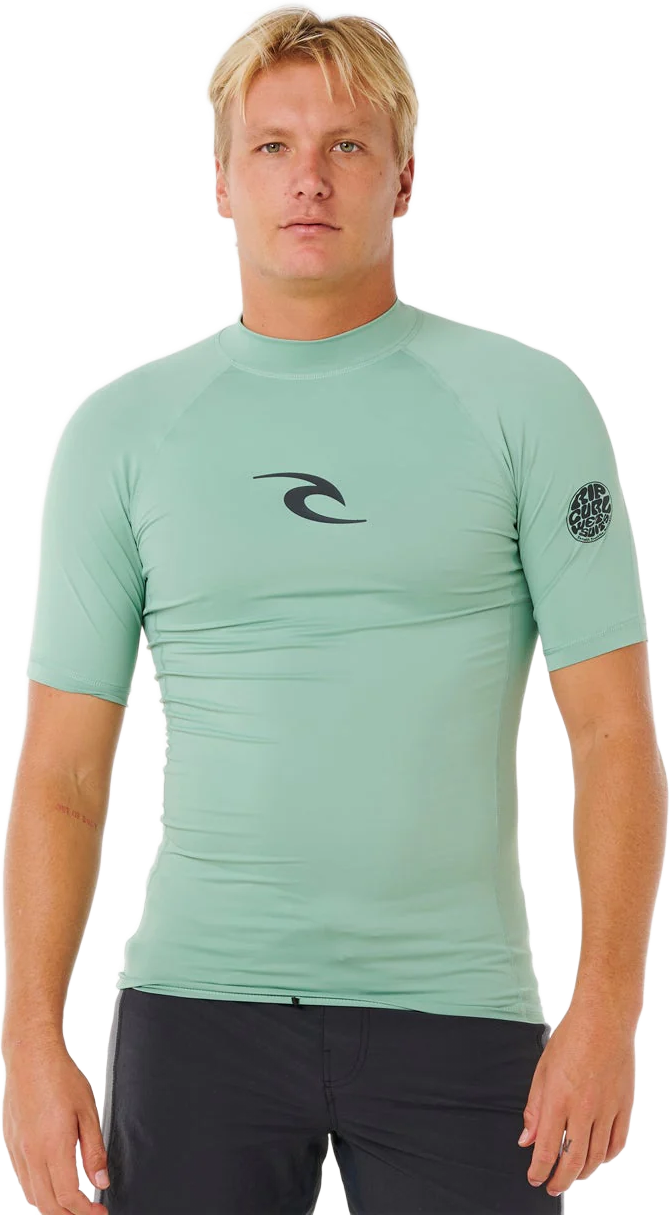 Rip Curl Waves UPF Performance Short Sleeve Mens Aloe
