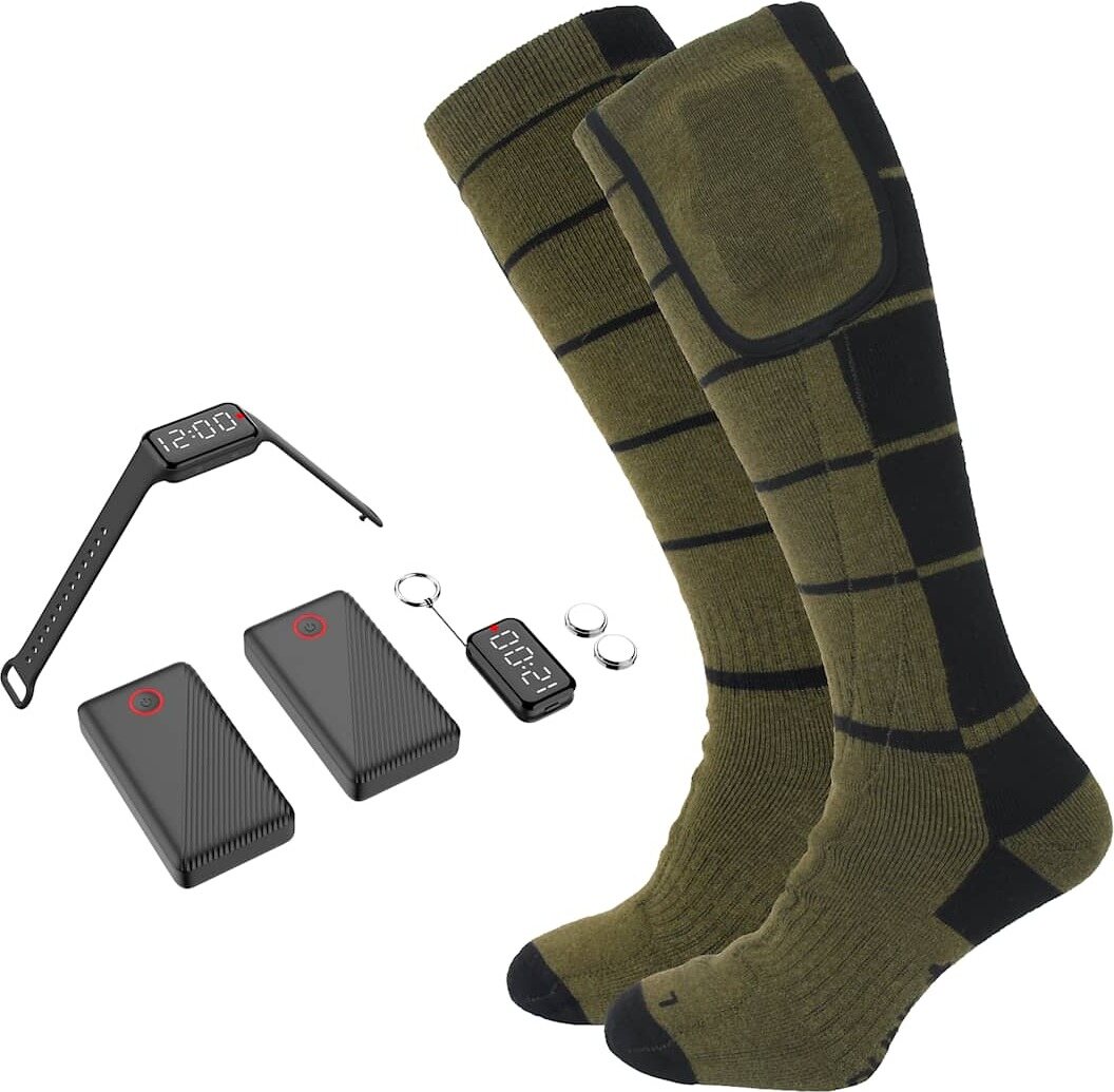 Woodline Grindavik Heated Socks Green