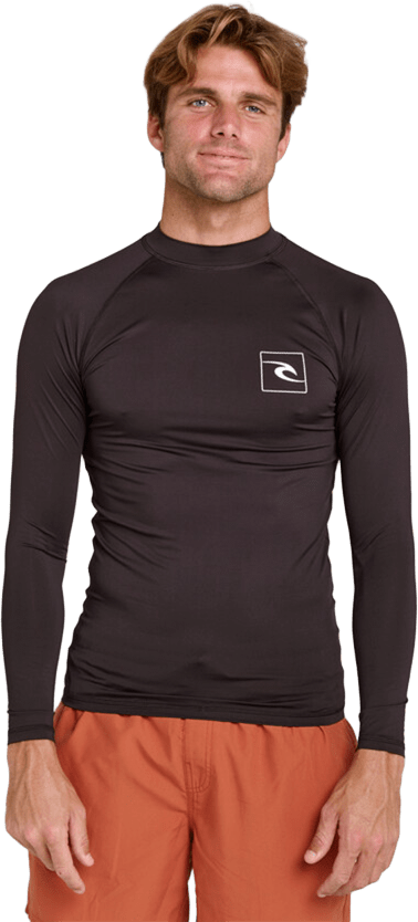 Rip Curl Streamline UPF Long Sleeve Rash Vest Mens Black