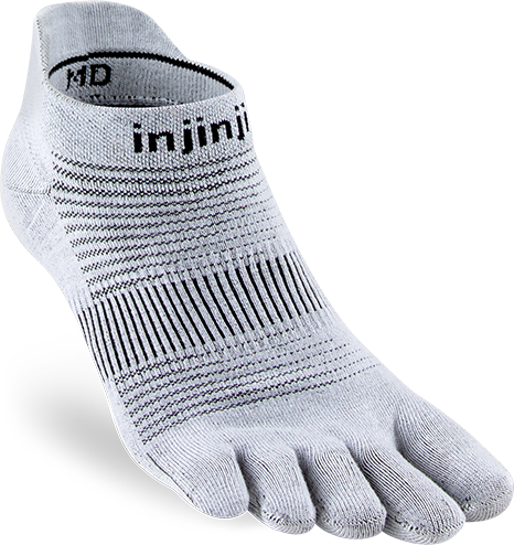 Injinji Run Lightweight No-Show Mens Gray