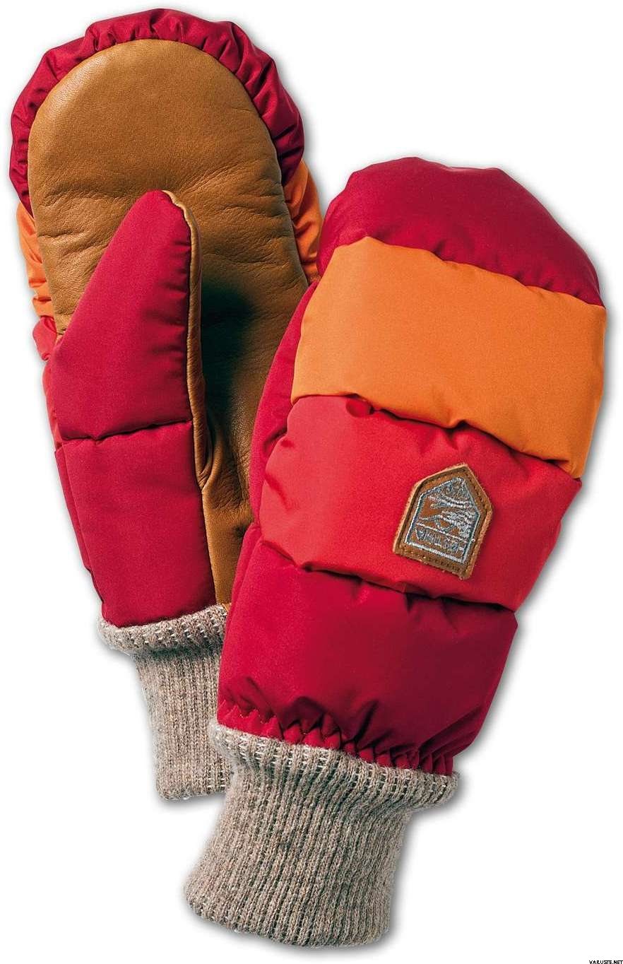 Hestra Swiss Wool Merino Loft - Mitten Punainen / oranssi raita
