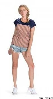 Mons Royale Cap Tee Navy / Spice Stripe