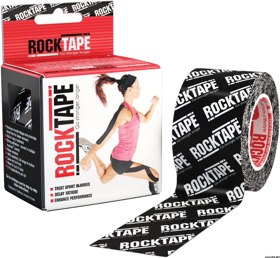 Rocktape Kinesioteippi 5cm x 5m Logo musta