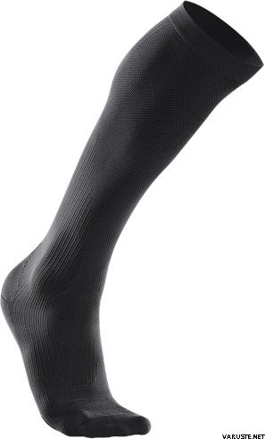 2XU Compression Performance Run Socks, Men Musta/musta