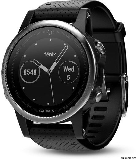Garmin Fenix 5S Black (Hopea ja musta hihna)