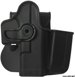 IMI Defense Polymer Retention Holster with Integrated Magazine Pouch for Glock 17/19/22/23/28/31/32/36 Gen 4 Compatible Black