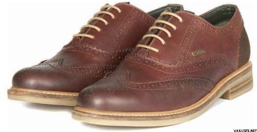 Barbour Redcar Oxford Broque Dark Brown Conker