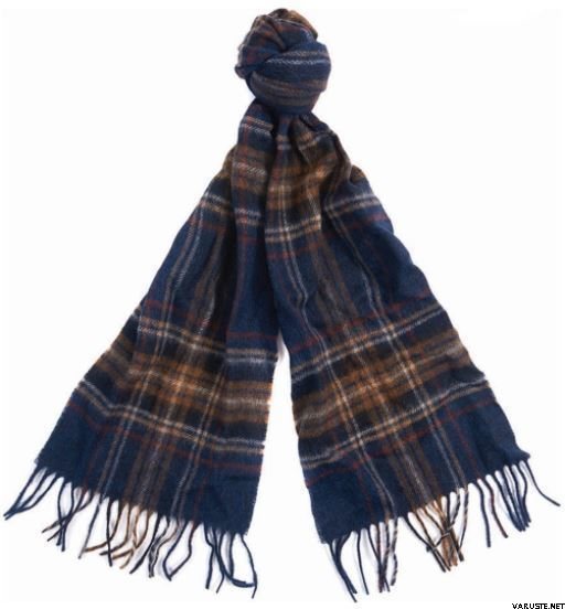 Barbour Elwood Scarf Dark Blue Plaid
