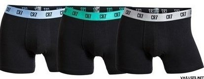 CR7 Men Basic Trunk, 3-Pack Musta (626)