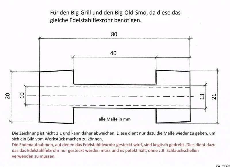 Smo-King Grill adapter 20mm Big-Grill-Smo / Big-Old-Smo