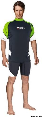 Mares Rash Guard Loose Fit Short Sleeve Man White/Lime