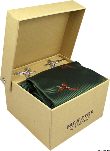 Jack Pyke Cufflinks Tie And Hanky Gift Set Pheasant Green