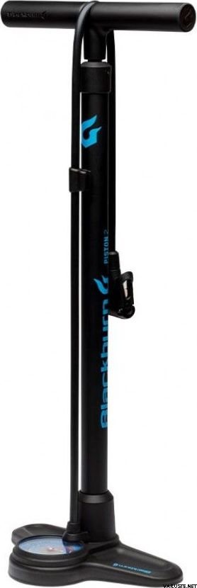Blackburn Piston 2 Floor Pump Matte Black / Cyan