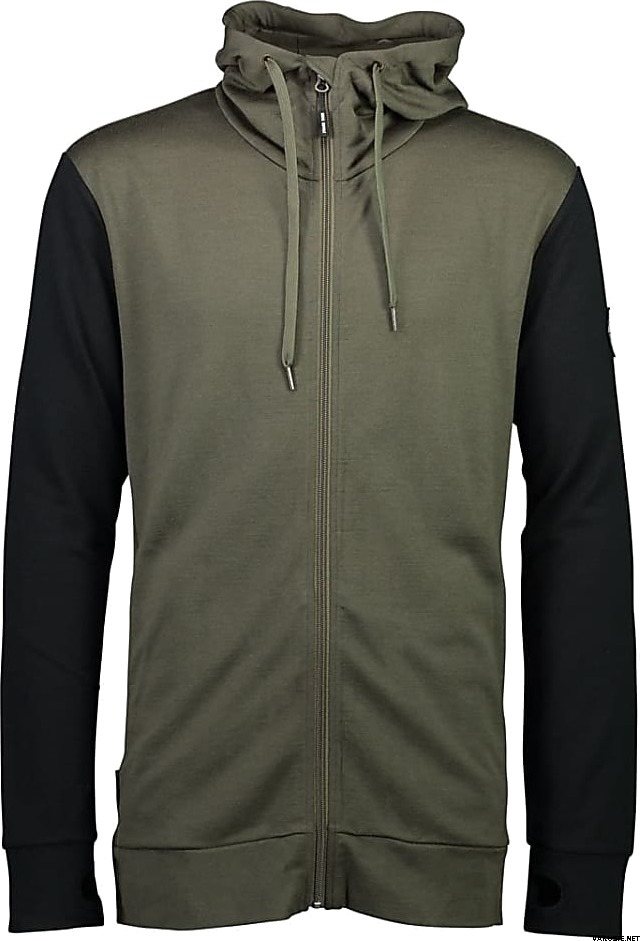 Mons Royale Covert Mid-Hit Hoody M Olive / Black