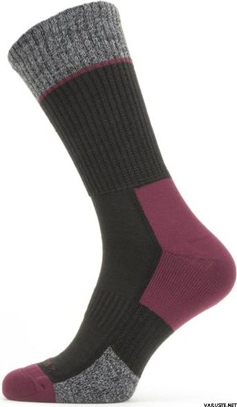 Sealskinz Solo QuickDry Mid Length Sock Black/Grey/Red