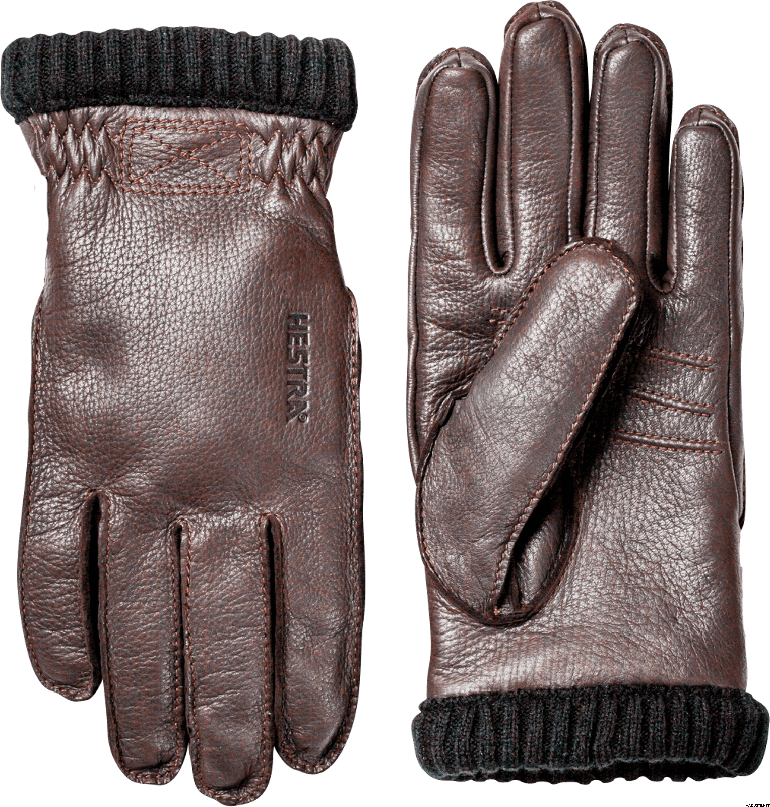 Hestra Deerskin Primaloft Rib Dark Brown