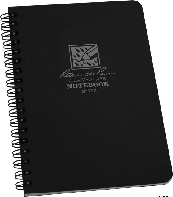 Rite in the Rain Side-Spiral Notebook Journal Black