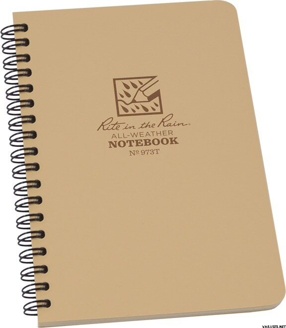 Rite in the Rain Side-Spiral Notebook Journal Brown / Tan