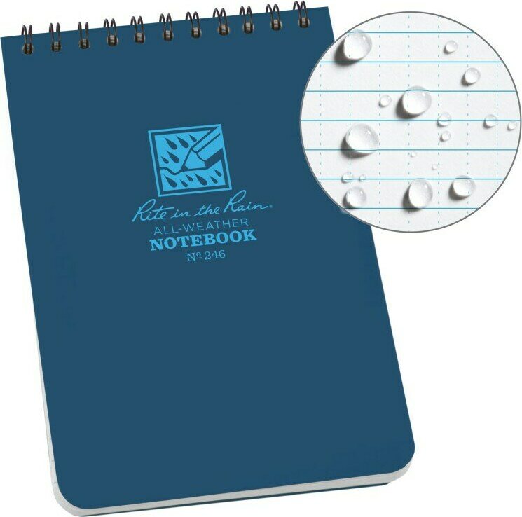 Rite in the Rain Top Spiral Notebook 4" x 6" Blue