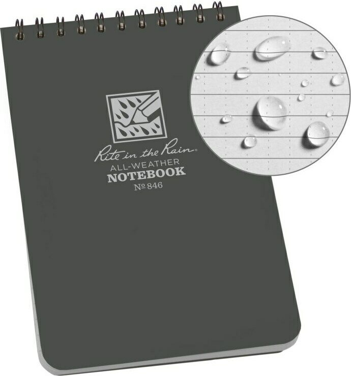 Rite in the Rain Top Spiral Notebook 4" x 6" Grey
