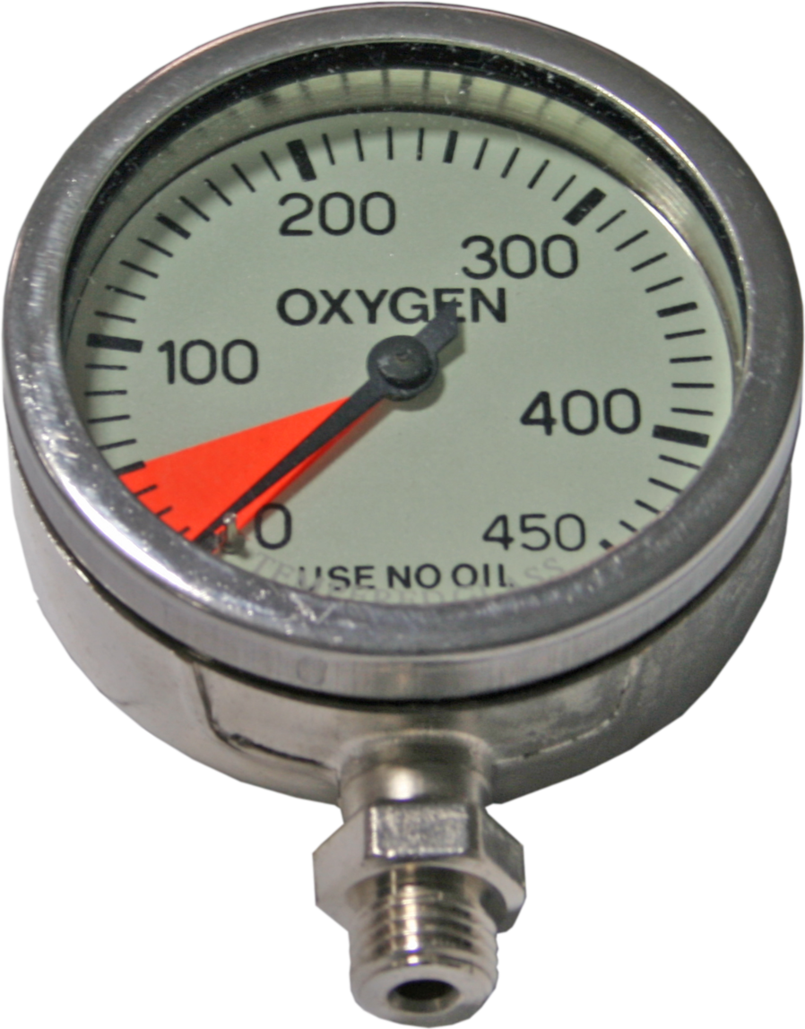 DirZone SPG Tempered Glass, Oxygene Ø63mm, 0-400bar