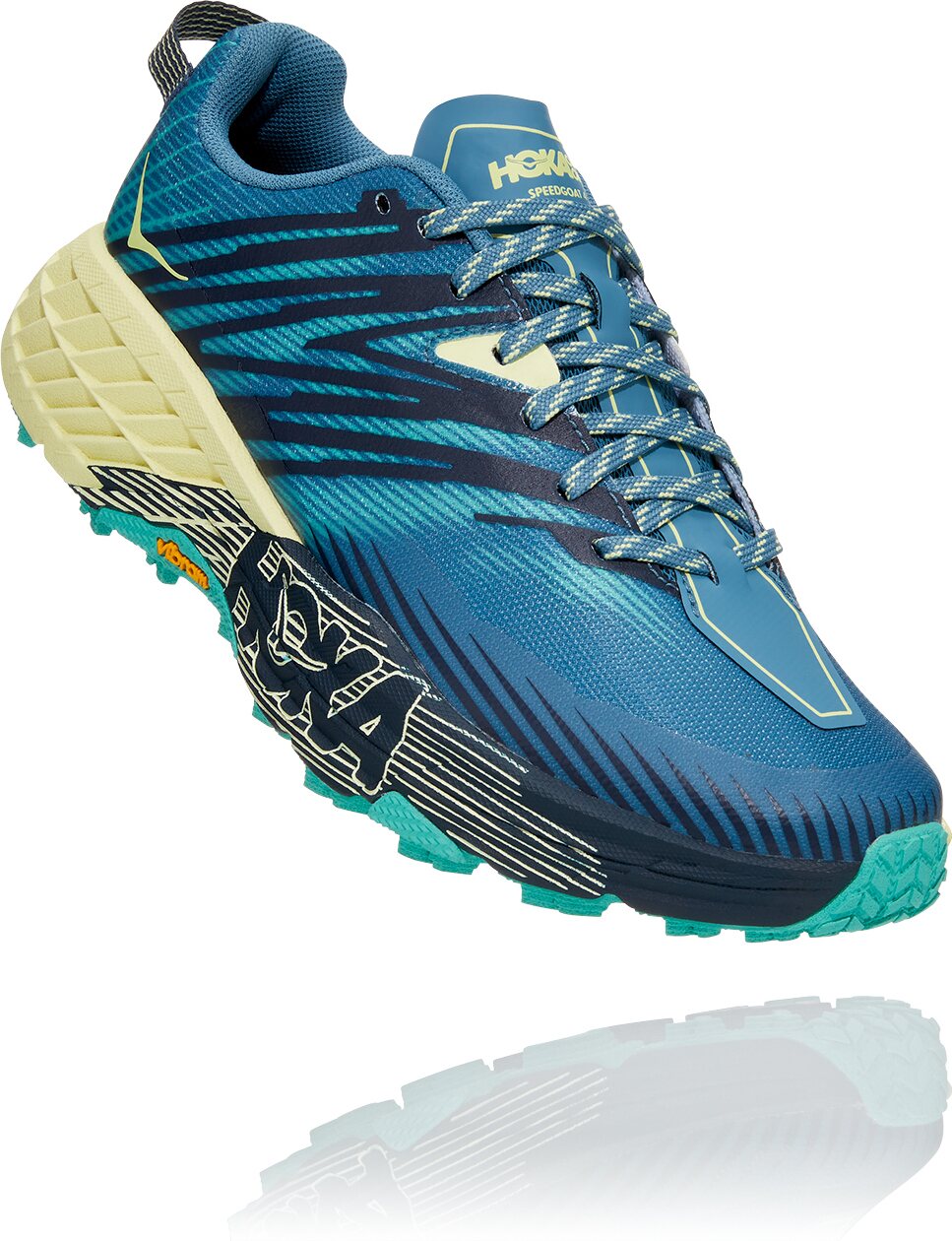 Hoka Speedgoat 4 Wide Women Provincial Blue/ Luminary Green