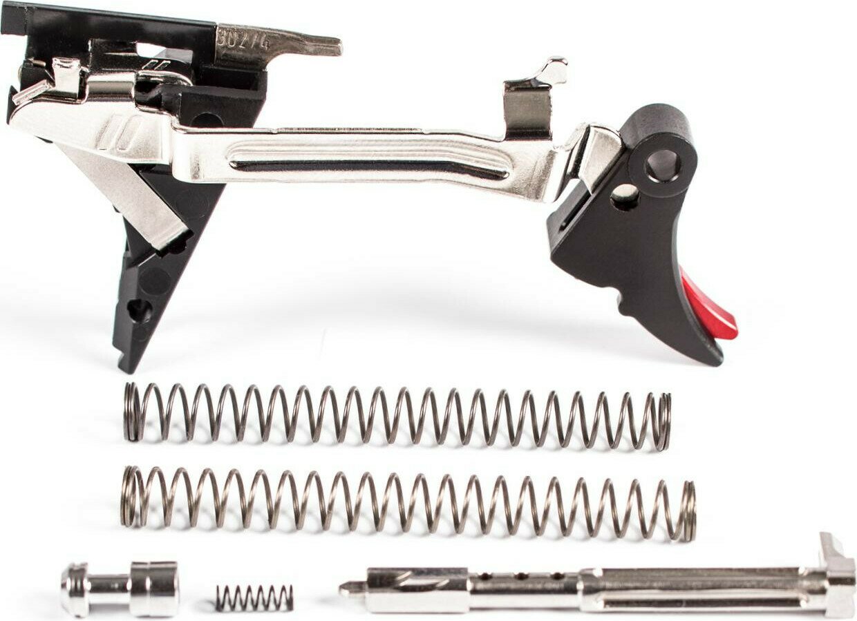 ZEV Adj. Fulcrum Trigger Ultimate Kit, 1st-3rd Gen, 9mm Black / Red