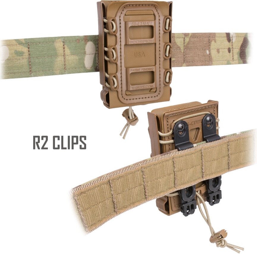 G-Code Soft Shell Scorpion Rifle Mag Carrier R2 Clip - Operator Belt attachment