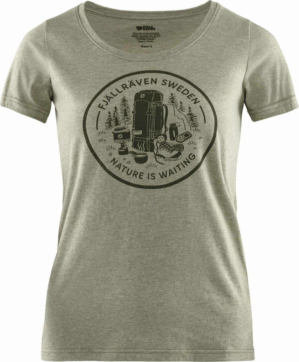 Fjällräven Fikapaus T-Shirt Womens Light Olive/Melange (622-999)