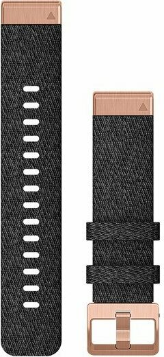 Garmin QuickFit 20 Heathered Black Nylon w/ Rose Gold Hardware