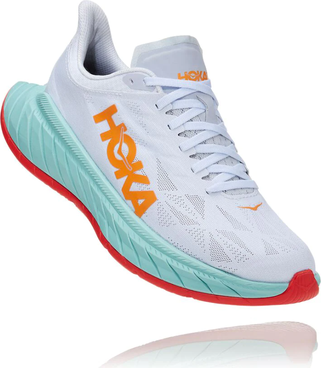 Hoka Carbon X2 Mens White/Blazing Orange