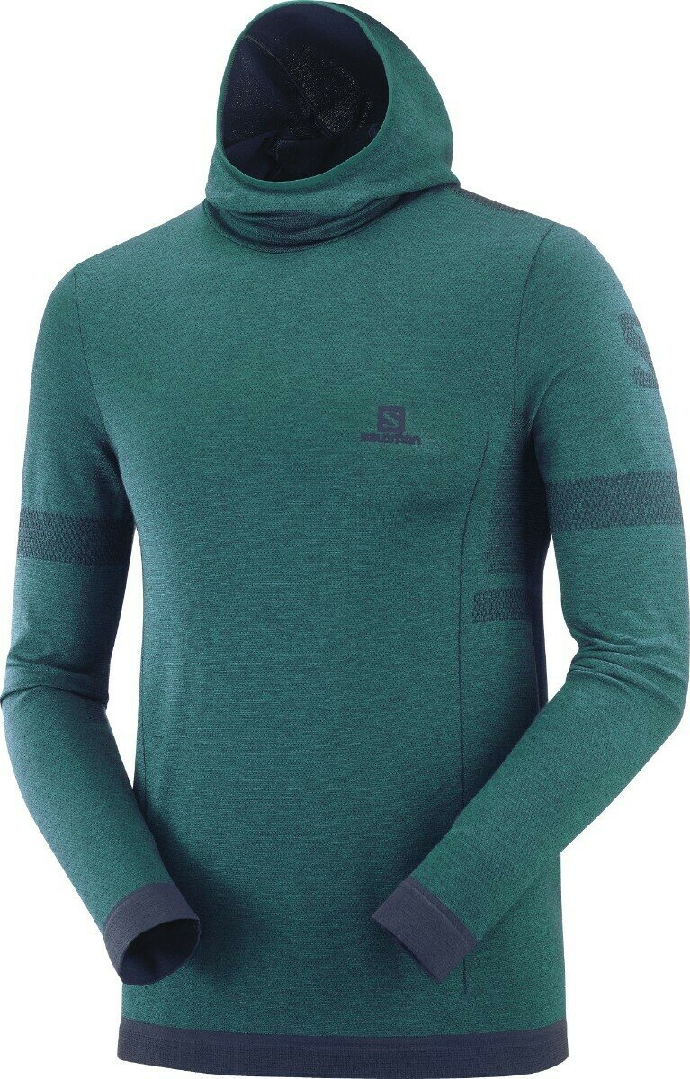 Salomon Outspeed Wool Hoodie Mens Pacific/Heather