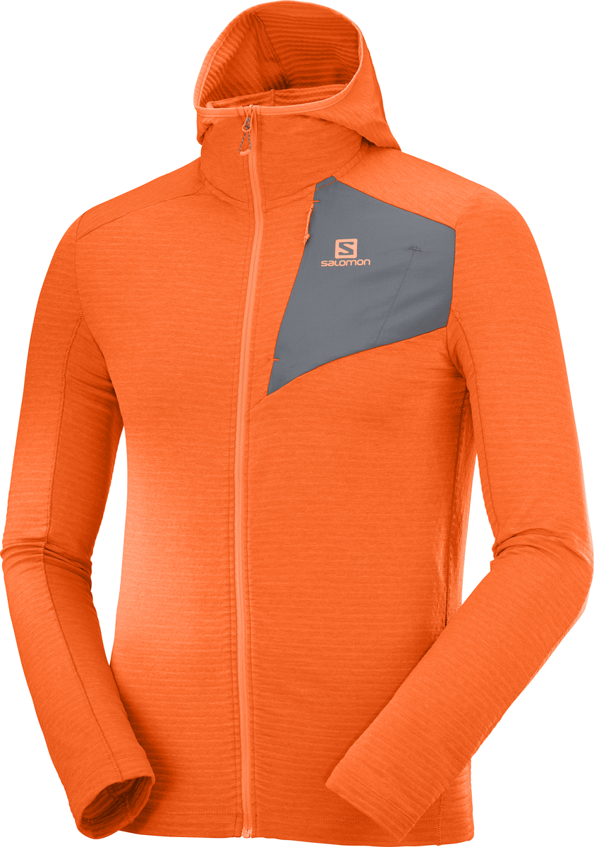 Salomon Outline Full Zip Hoodie Mens Red Orange