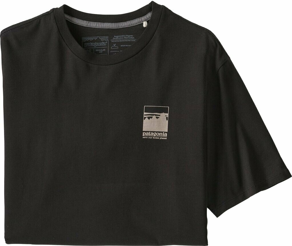 Patagonia Alpine Icon Regenerative Organic Pilot Cotton T-Shirt Mens Black