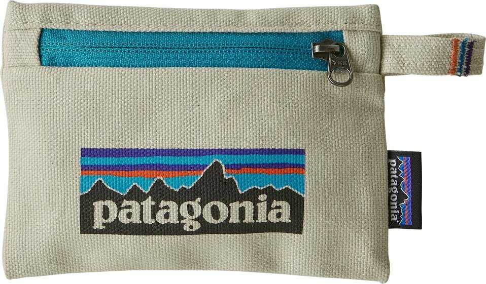 Patagonia Small Zippered Pouch P-6 Logo: Bleached Stone